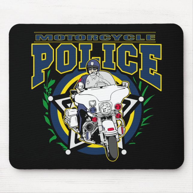 Motorcycle Police Mouse Pad (Front)