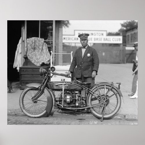 Motorcycle Police Officer 1922 Vintage Photo Poster