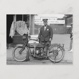Motorcycle Police Officer, 1924 Postcard