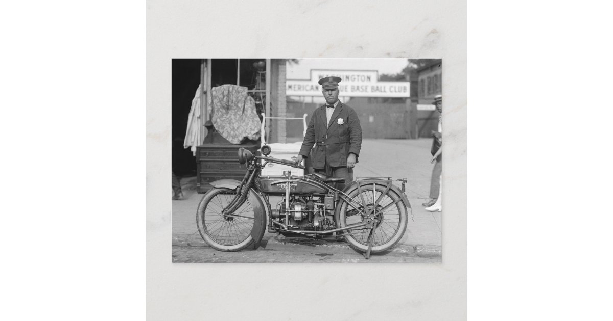 Motorcycle Police Officer, 1924 Postcard | Zazzle