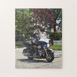 Motorcycle Police Officer Jigsaw Puzzle