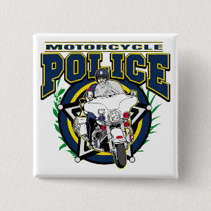 Motorcycle Police Pinback Button