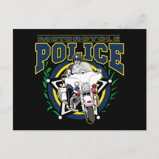 Motorcycle Police Postcard (Front)