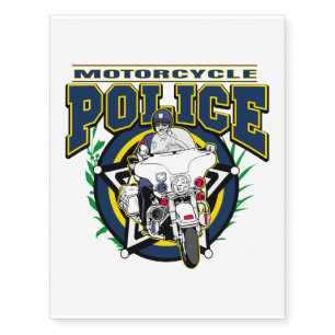 Motorcycle Police Temporary Tattoos
