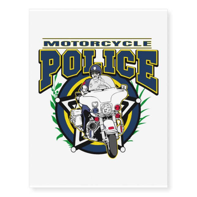 Motorcycle Police Temporary Tattoos (Front)