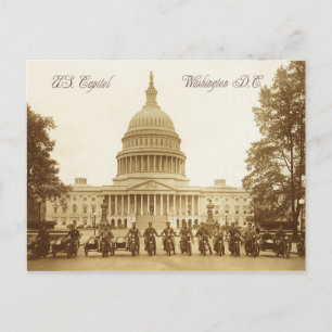 Motorcycle policemen at the US Capitol Postcard