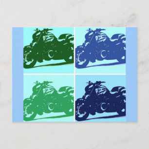 Motorcycle Pop Art Postcard
