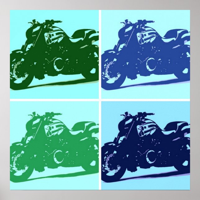 Motorcycle Pop Art Poster (Front)