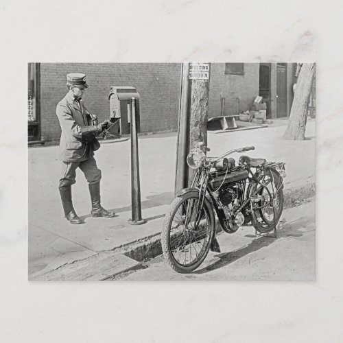 Motorcycle Postman 1909 Postcard