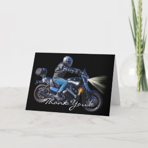 Motorcycle Power Biker Transport Gift Letterpress Thank You Card