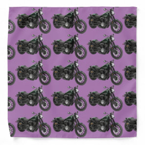 MOTORCYCLE PRINT PURPLE BANDANAS