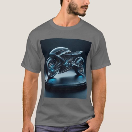 Motorcycle printed Basic Dark T_Shirt