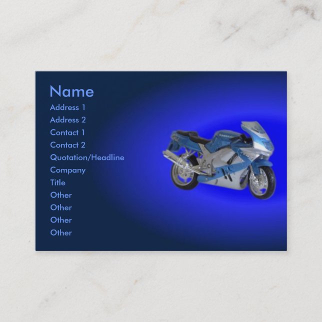 Motorcycle Profile Card (Front)
