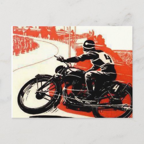 Motorcycle Race Postcard