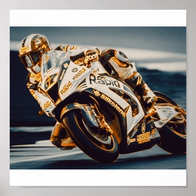 Motorcycle Racer Poster (Front)