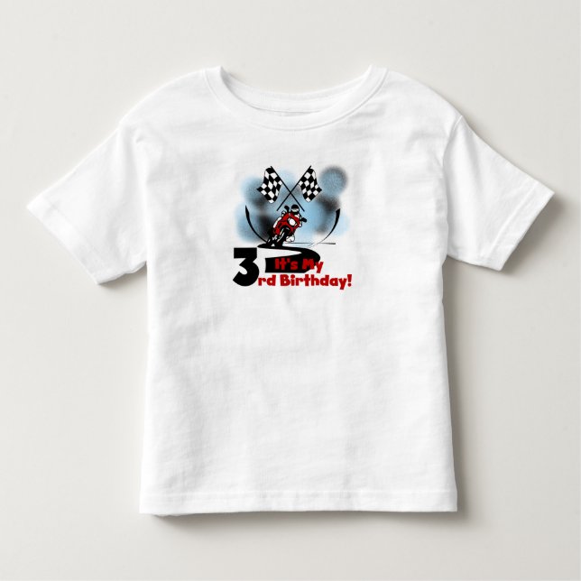 Motorcycle Racing 3rd Birthday Toddler T-shirt (Front)