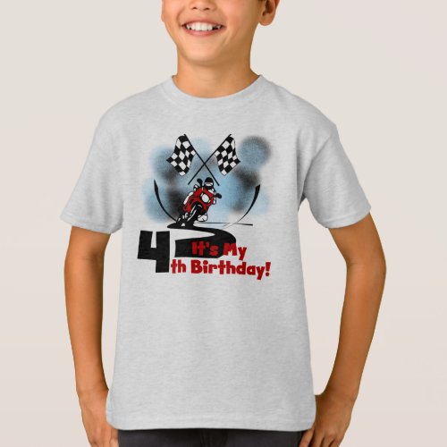 Motorcycle Racing 4th Birthday T_Shirt