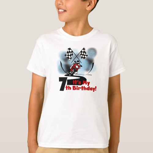 Motorcycle Racing 7th Birthday T_Shirt