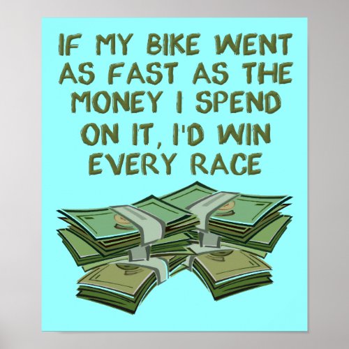 Motorcycle Racing Funny Poster Sign