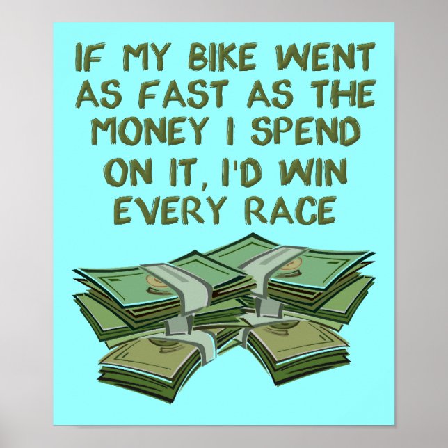 Motorcycle Racing Funny Poster Sign (Front)