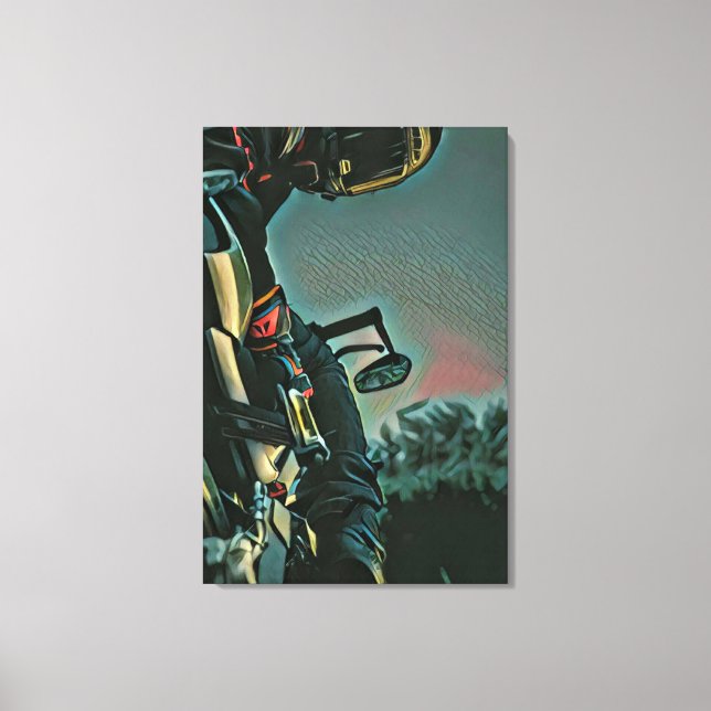 motorcycle racing lover gift canvas print (Front)