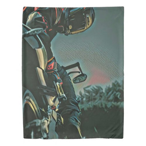 motorcycle racing lover gift duvet cover