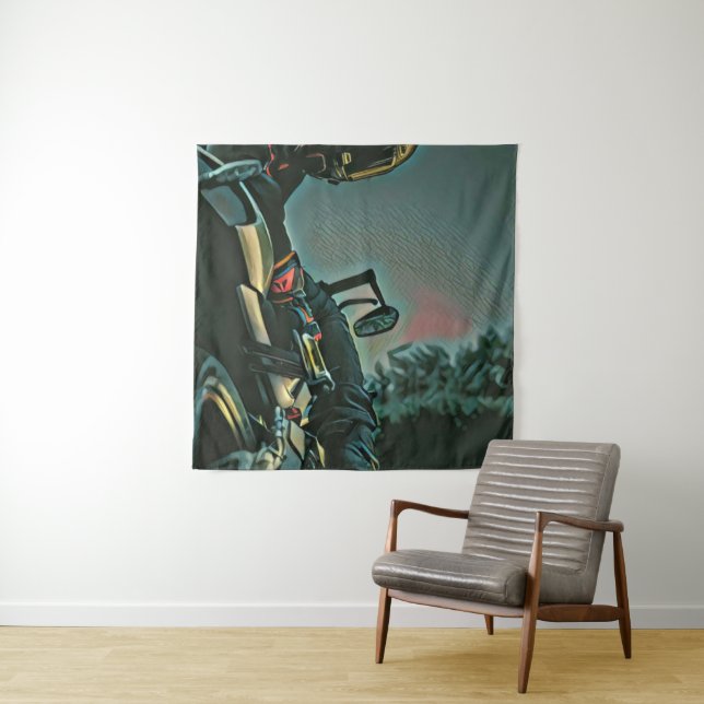 motorcycle racing lover gift tapestry (In Situ)
