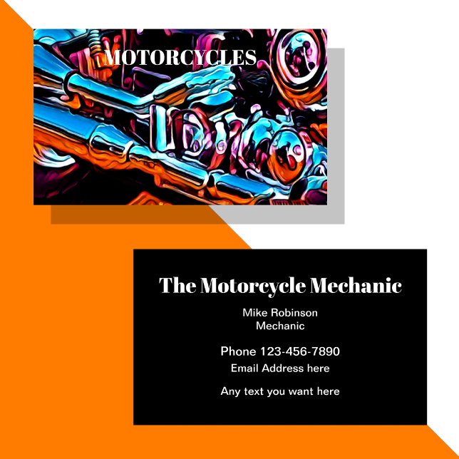Motorcycle Repair Mechanic Bold Two Side Business Card (Creator Uploaded)