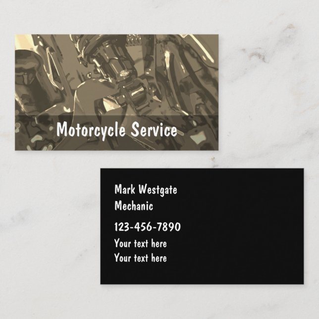 Motorcycle Repair Mechanic Business Card (Front/Back)