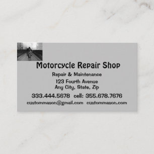 Motorcycle Repair & Service Shop Business Card