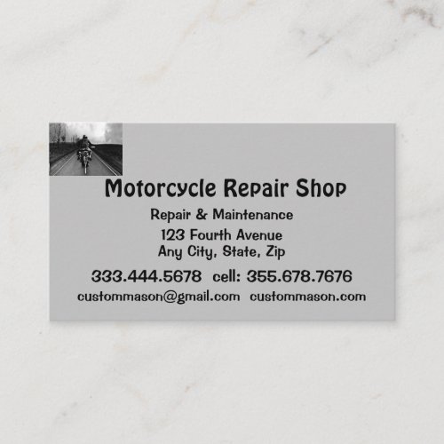 Motorcycle Repair  Service Shop Business Card