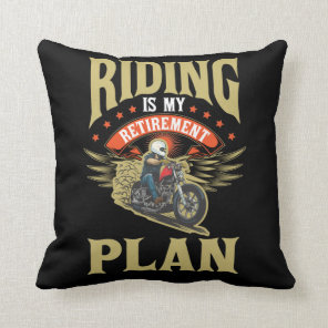 Motorcycle Retirement Gift for Old Biker Father Throw Pillow