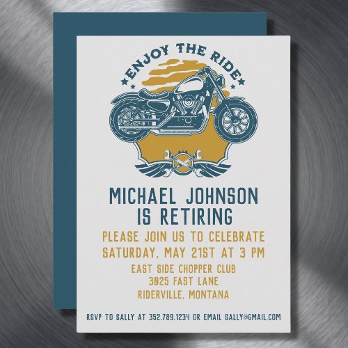 Motorcycle Retirement Party Invitation