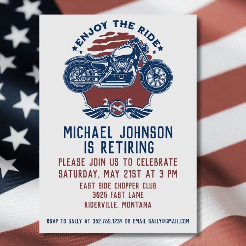 Motorcycle Retirement Party Invitation