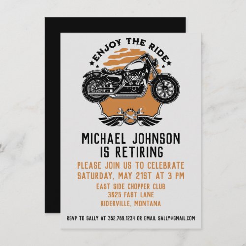 Motorcycle Retirement Party Invitation