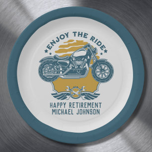 Motorcycle Retirement Party Invitation Paper Plates