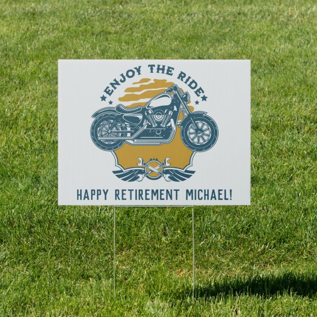 Motorcycle Retirement Party Sign (Insitu)