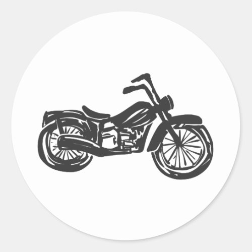 Motorcycle retro illustration _ Choose background Classic Round Sticker