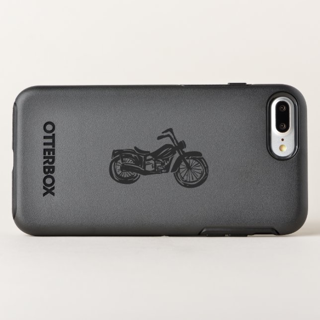 Motorcycle retro illustration - Choose background Otterbox iPhone Case (Back Horizontal)