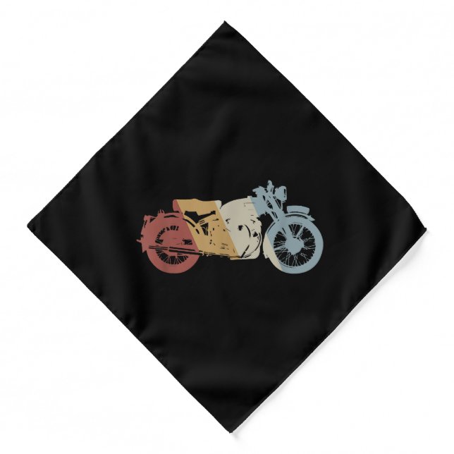 Motorcycle Retro Style Vintage Bandana (Front)