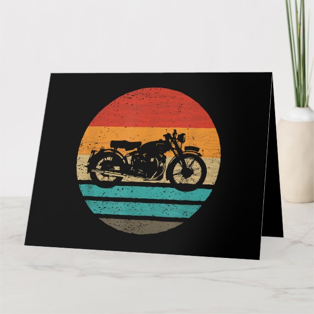 Motorcycle Retro Style Vintage Card (Front)