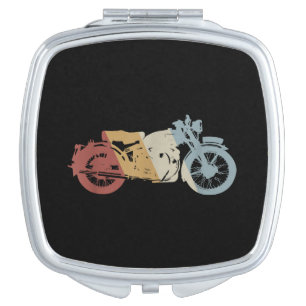Motorcycle Retro Style Vintage Compact Mirror