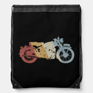 Motorcycle Retro Style Vintage Drawstring Bag