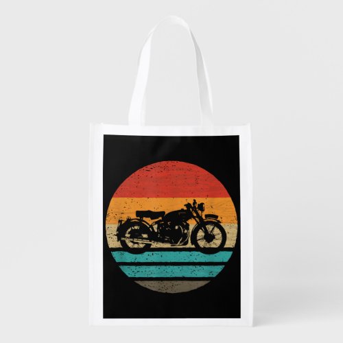 Motorcycle Retro Style Vintage  Grocery Bag