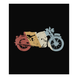 Motorcycle Retro Style Vintage Photo Print
