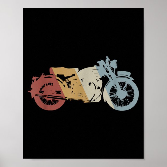 Motorcycle Retro Style Vintage Poster (Front)