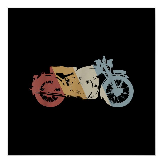 Motorcycle Retro Style Vintage Poster (Front)