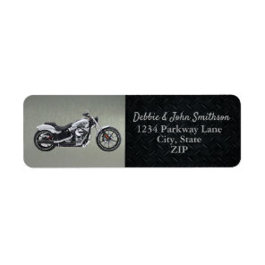 Motorcycle Return Address Black Silver Men Label