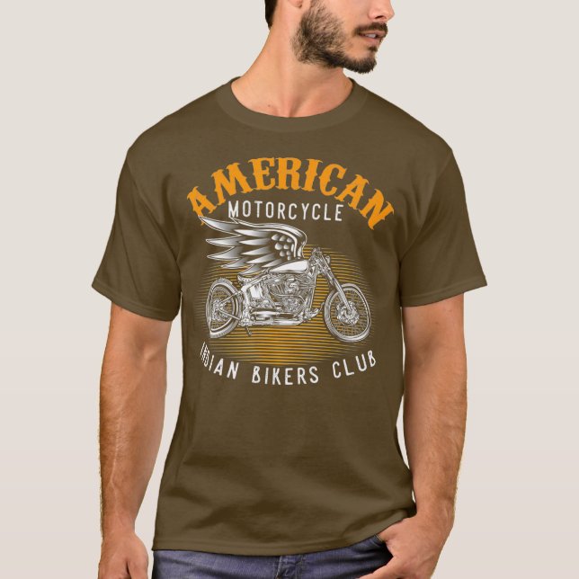 Motorcycle Rider American Motorcycle Indian Club T-Shirt (Front)