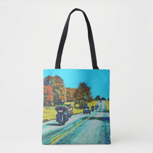 Motorcycle Rider Biker Road Trip Art Tote Bag